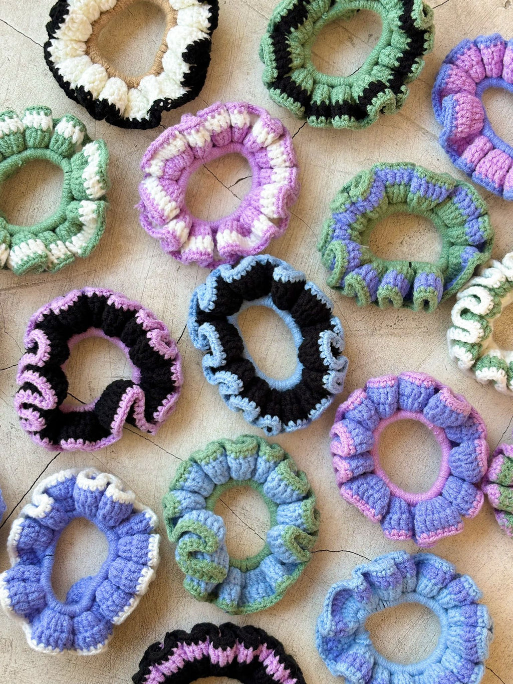 Cotton Crochet Scrunchie Set
