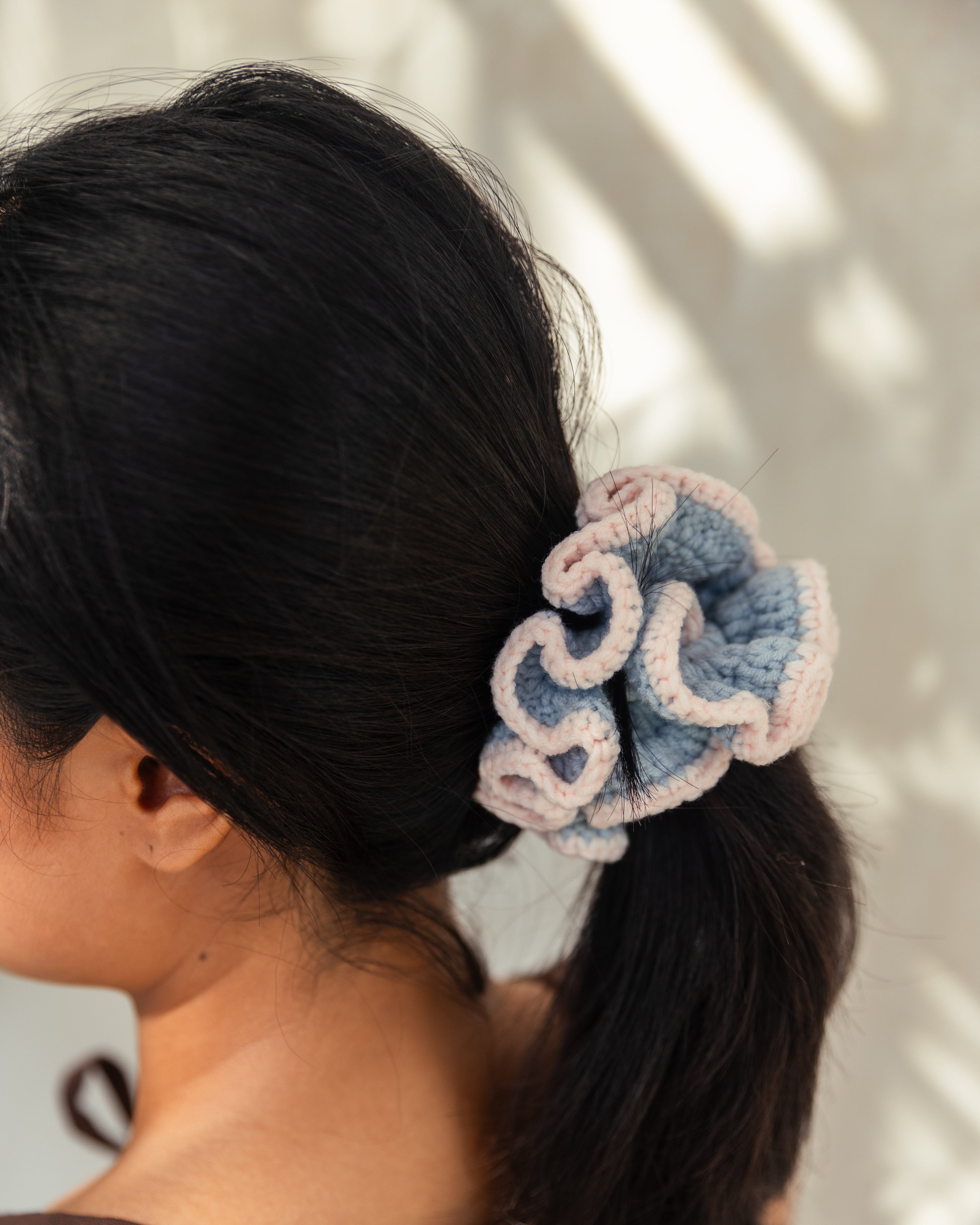 Cotton Crochet Scrunchie Set